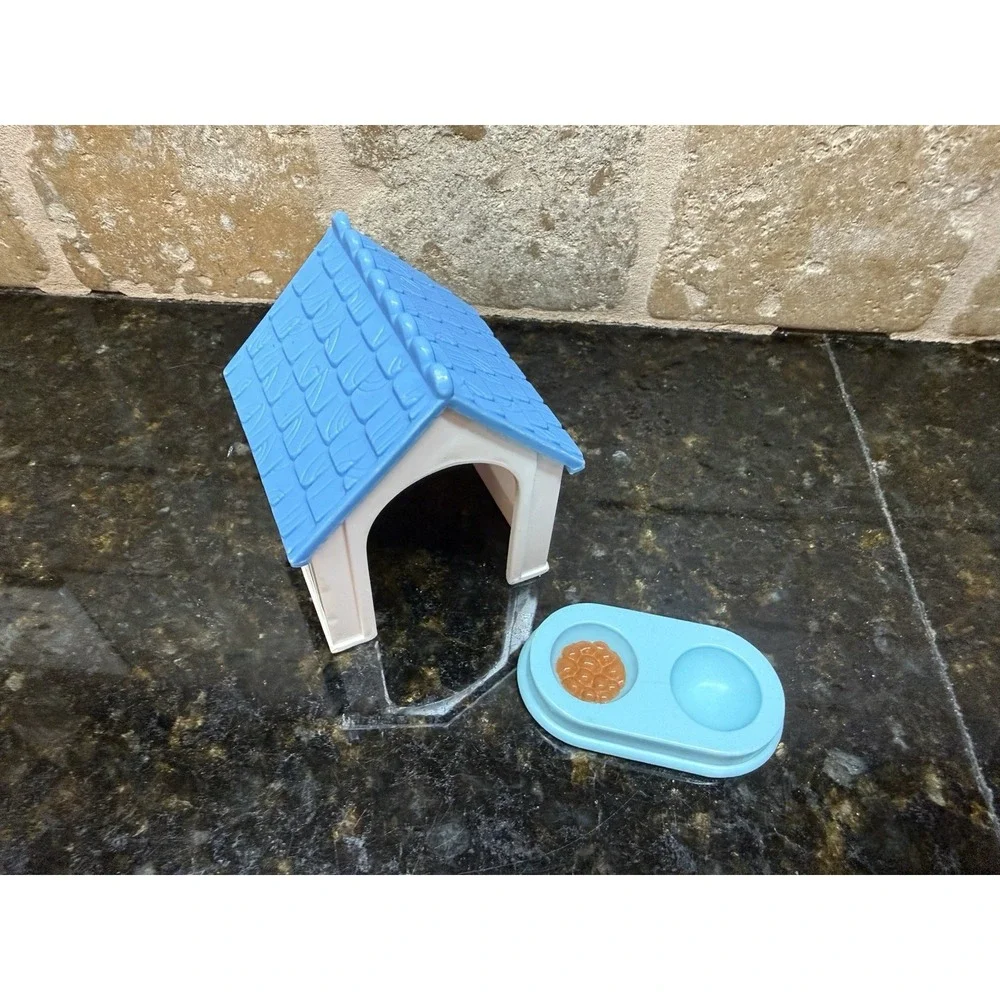 Fisher Price Loving Family Dream Dollhouse Dog House For Puppy‎ Doggie Food Dish